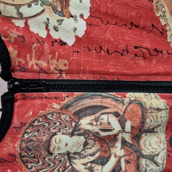 Vintage Yoga Zone crop zip jacket - Indian Asian inspired -  XL - red - Picture 4 of 8